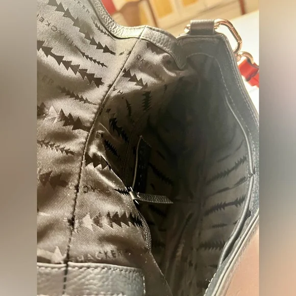 NWOT Thacker New York Snake Print Shoulder Bag - Black and Orange - Picture 12 of 15